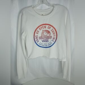 *VANS US Open Of Surfing 2014 Women's White Long Sleeve Half Top Size M